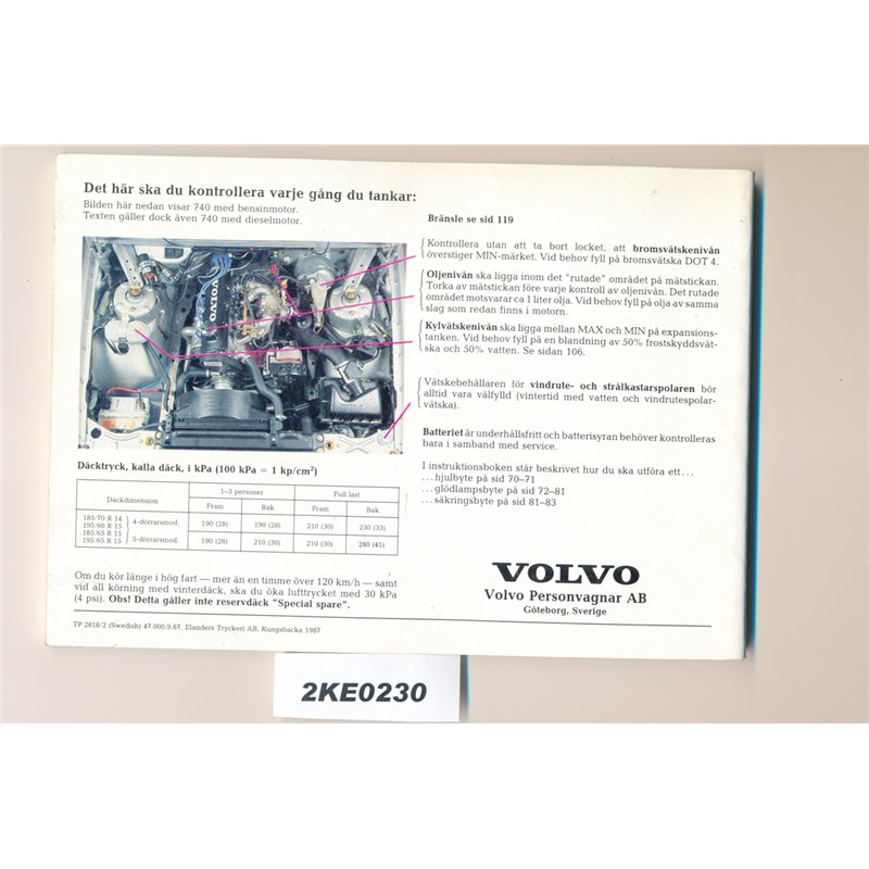 Volvo 740 owners manual 1988 - JUNK.se